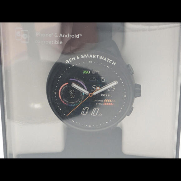 FOSSIL Gen 6 Wellness Edition Smartwatch Black Silicone Apple Android Compat NEW